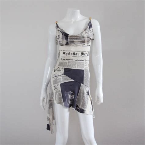 dior newspaper dress for sale|galliano newspaper dress.